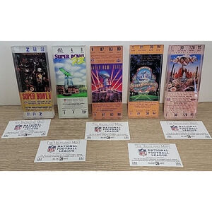 DALLAS COWBOYS SUPER BOWL VI, XII, XVII, XVIII, XXX ACRYLIC 3D BLOCK TICKETS (5)